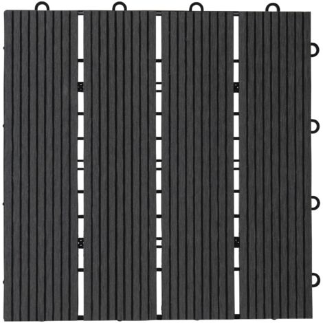 Baldosa de suelo 30x30cm lote de 6 Gris oscuro (1/4)