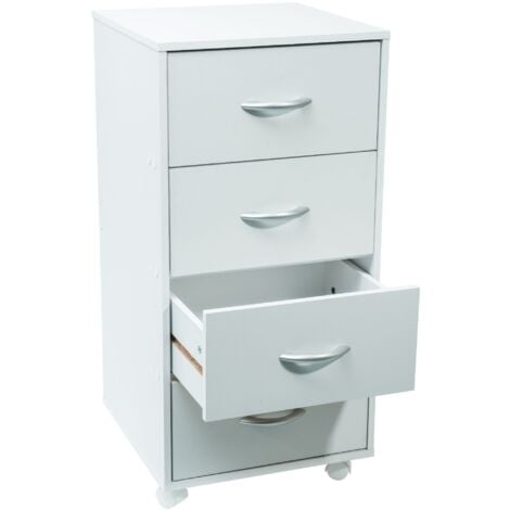 Mueble blanco con 4 cajones sobre ruedas WERKA PRO