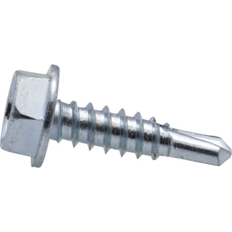 Tornillo autorroscante de cabeza hexagonal zincado Viswood 4,8 x 38 mm (lote de 50 tornillos)