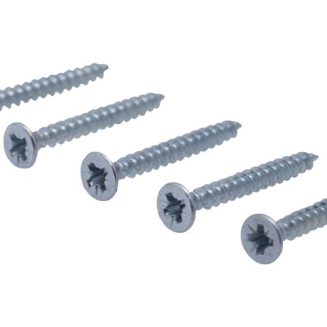 Tornillo de madera con cabeza avellanada PZ zincada Viswood rosca total 4x15 mm (x25 tornillos)
