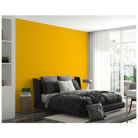 Peinture acrylique lessivable velours BARBOUILLE - Pour murs et plafonds - 1L - Jaune Akhenaton