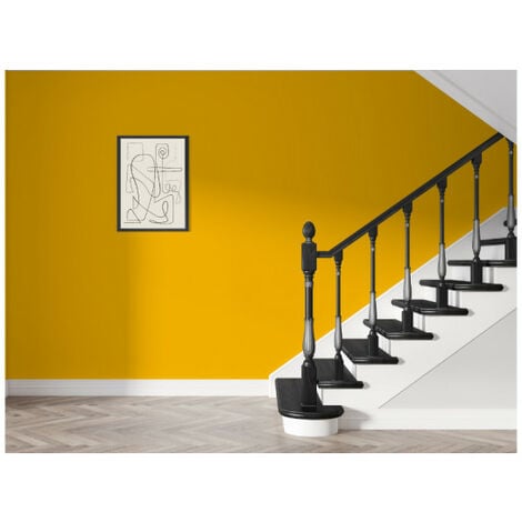 Peinture acrylique lessivable velours BARBOUILLE - Pour murs et plafonds - 1L - Jaune Akhenaton