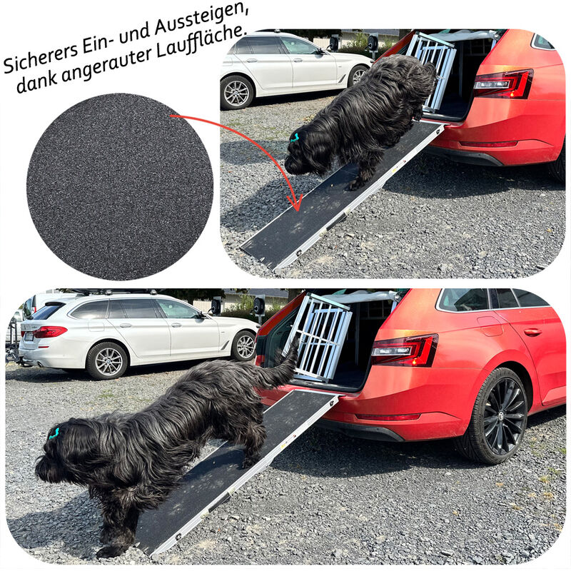 Melko Hunde Auto Einstiegshilfe Hunderampe Teleskop Einstiegshilfe