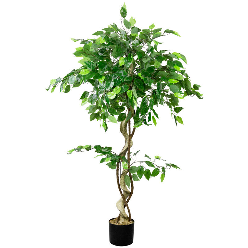 Kunstpflanze Künstliche Pflanze Benjamin Ficus künstlicher Baum Künstlich  im Topf Plastik Pflanzen Zimmerpflanze wie Echt Deko Innendekoration 120 cm  Decovego