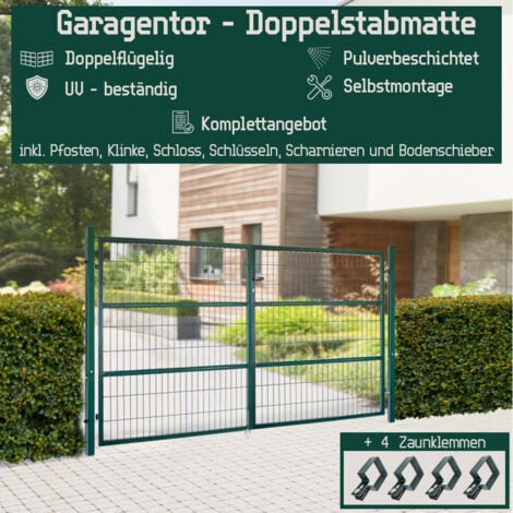 Gartentor Tor Gartenzaun Zaun 300x160 cm Doppelflügelig Gartentür aus