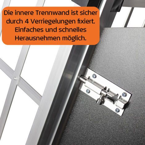 Hundebox Hundetransportbox Auto Alu Hunde Transportbox Aluminium Kofferraum Transport Box für Hund Dog Autobox 89 x 69 x 50 cm Haustier Käfig Petigi
