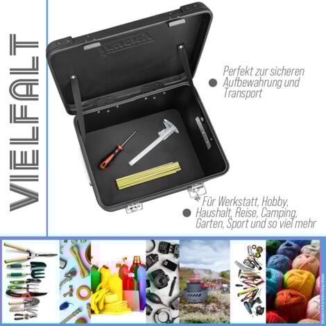 Aluminium Box mit Deckel Schwarz Alu Kiste Box Alukiste 30 Liter Transportbox Metallbox Alu Aufbewahrungsbox Boxen Abschliessbar Metallkiste Trucky