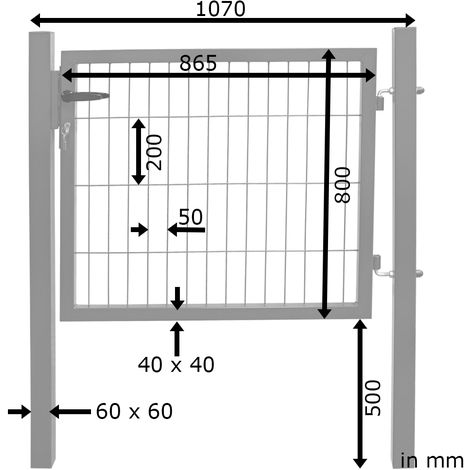 Gartentor Gartentur Zauntur Zauntor Gartenpforte Quadratrohr 80 Cm Grun Schloss V2aox