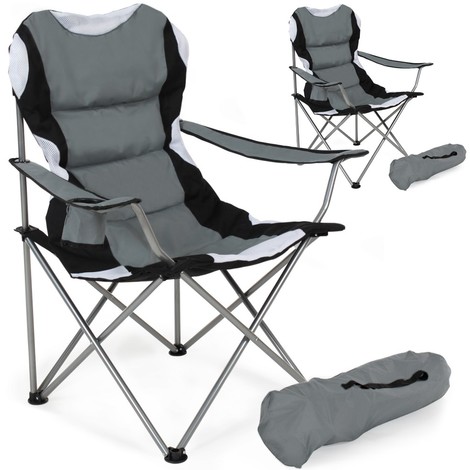 Chaise de camping avec housse fauteuil de camping pliable siege de plage bleu