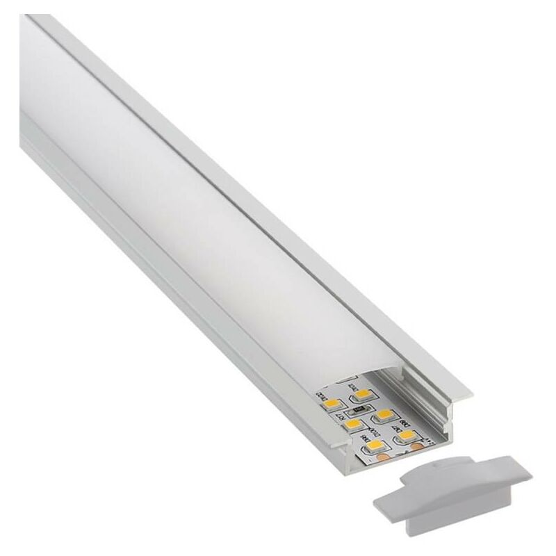 KIT - Perfil aluminio KOBE BIG para tiras LED, 2 metros