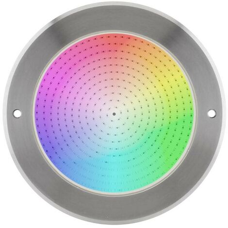 Lámpara LED SLIM 5mm Ø230mm para piscinas, 12V AC/DC, IP68, 35W, RGB, acero inox 316, RGB
