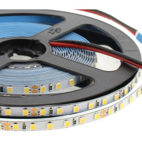 Tira LED Monocolor SMD2835, DC24V, 5m (120Led/m) PCB 5mm, 60W, CRI 90 - IP20, Blanco frío (1/5)