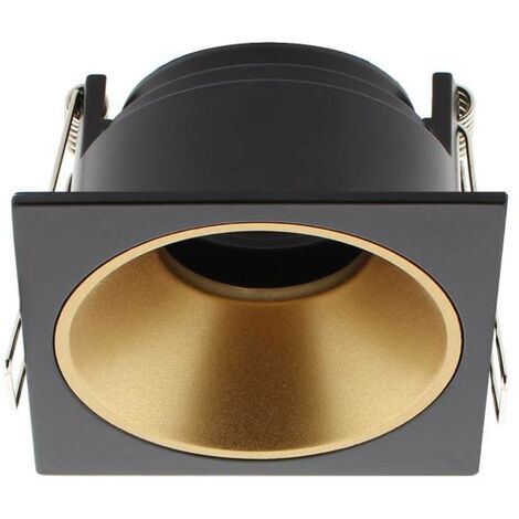 Downlight Led MOS UGR17 Square, 7W, negro/dorado, Blanco cálido