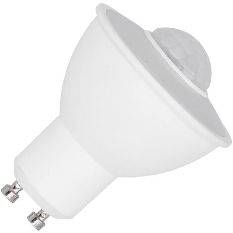 Bombilla LED GU10 con sensor de movimiento PIR, 6W, Blanco cálido