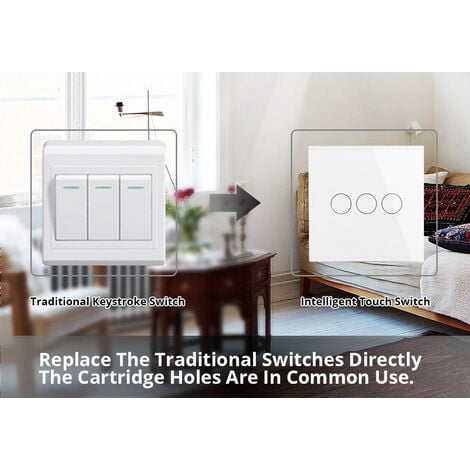 Interruptor táctil con regulador Dimmer WiFI-Voz, blanco