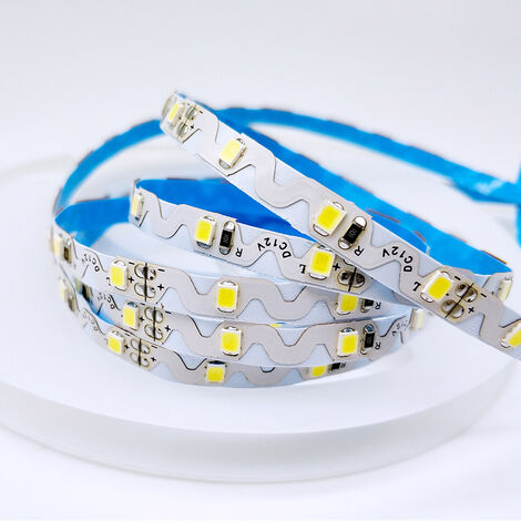 Tira contorno Zig Zag LED SMD2835, DC12V, 5m, (72Led/m), 50W, IP65, Azul