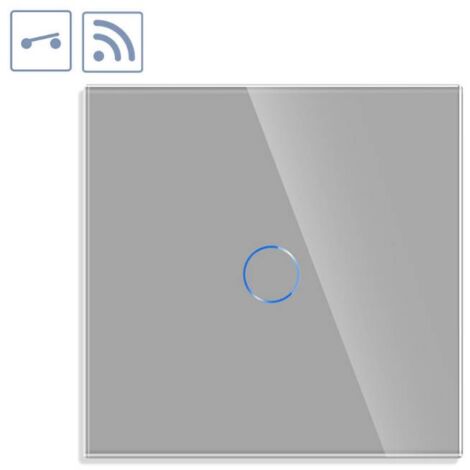 Interruptor / Conmutador táctil + WiFi KOOB frontal cristal gris