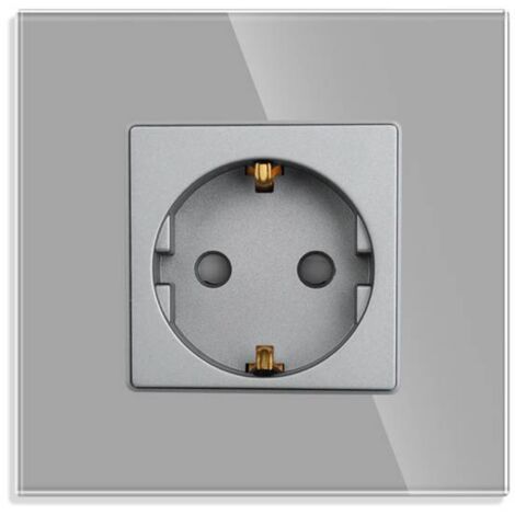 Base enchufe EU 16A KOOB frontal cristal gris