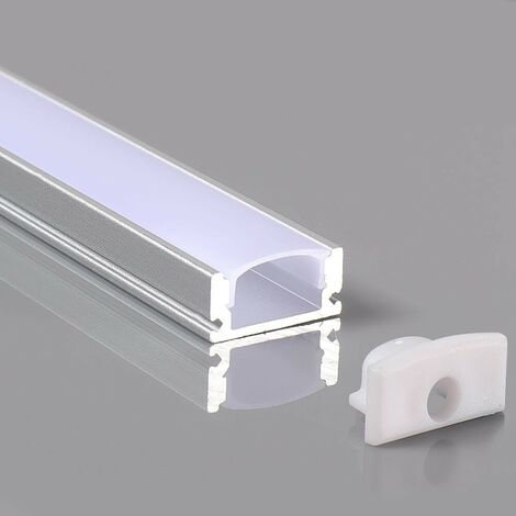 KIT - Perfil aluminio TREND para tiras LED, 2 metros - LEDBOX