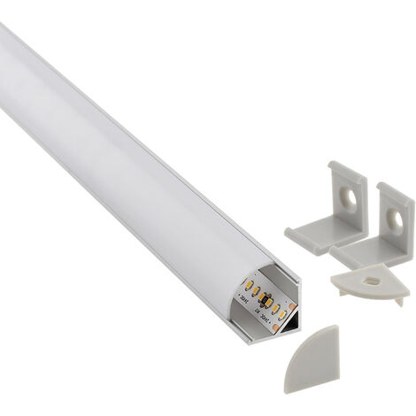 KIT - Perfil aluminio KORK-mini para tiras LED, 2 metros