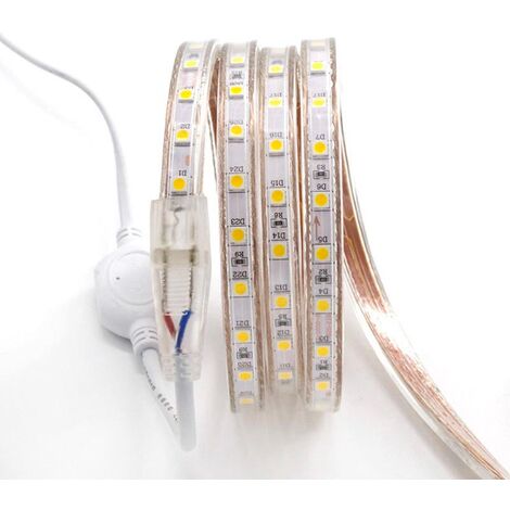 KIT Tira LED 220V SMD5050 EPISTAR, 60LED/m 1 metro, Blanco frío