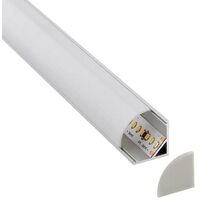 KIT - Perfil aluminio KORK-mini para tiras LED, 2 metros