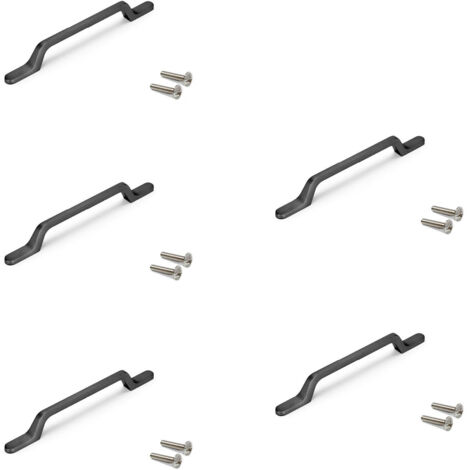 Emuca Lote de 5 tiradores para mueble Osaka, L225mm, intereje 160mm, Aluminio, Gris oscuro - (1/5)