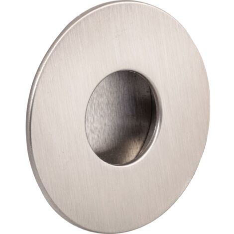 Tirador Round 3760 - Niquel cepillado. ⌀70mm. 45x11mm. (1/5)