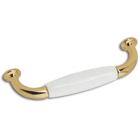 Tirador Vlak 9700 - Blanc/Oro brillo. 110x14x31mm. Entrepuntos 96mm. (1/3)