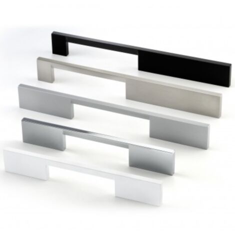 Tirador I-Spazio 7571 - Blanco mate. 200x8x32mm. Entrepuntos 128mm.
