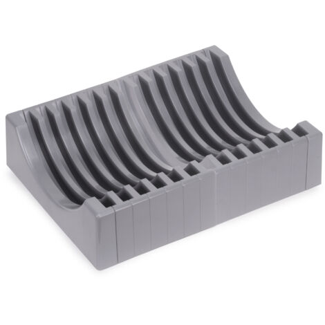 Emuca Kit de organizadores de platos para muebles, con capacidad para 13 platos, Plástico, Gris -