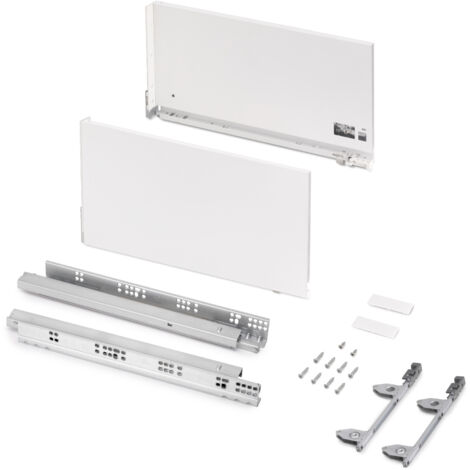 Emuca Cajón exterior Vertex 3D 60kg de altura 242mm, profundidad 450mm, Acero, Pintado blanco - (1/5)