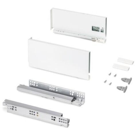 Emuca Cajón exterior Protone 30kg con guías de extracción total y cierre suave, Altura 131mm, profundidad 300mm, Acero, Pintado blanco - (1/5)