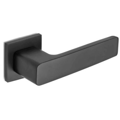 Juego de manillas modelo Nelson aluminio niquel con roseta cuadrada de 52x52x6mm -