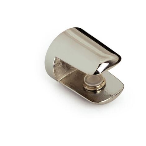 Soporte Fijo para Baldas de Cristal y Madera  Fabricado en Zamak  Acabado en Cromo Brillo  Para Baldas con Espesores de 8-10 mm  Medidas 202024 mm  Sistema de Fijación Atornillado  1 Unidad -