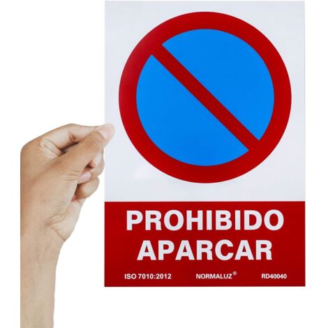 Cartel señal 210x300mm pvc prohibido aparcar normaluz