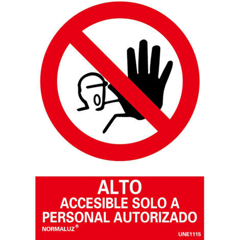 Cartel señal 210x300mm pvc solo personal aut normaluz
