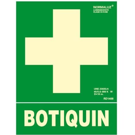FPLUS normaluz señal luminiscente botiquin  22,40x30   rd14108