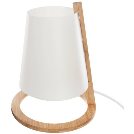 Lámpara 'Pita' de bambú y blanco A. 26 cm - Atmosphera créateur d'intérieur