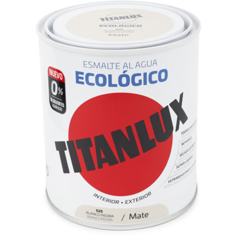 Titanlux Ecológico Esmalte al agua mulisuperficie Mate Blanco Piedra 250 ml