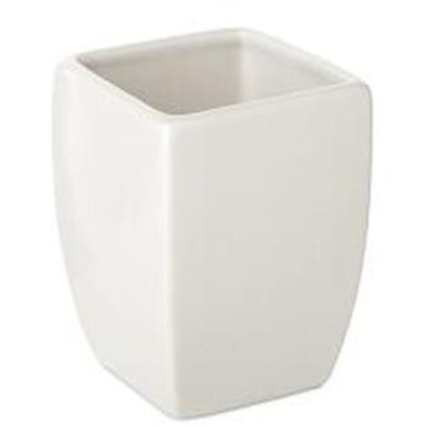 Cristal de baño tailandés blanco de 7,5 cm de alto y 10 cm Tatay