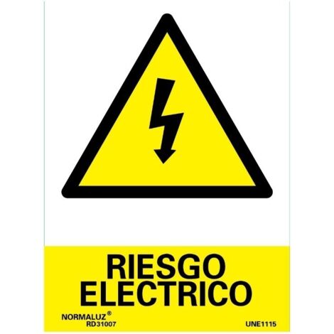 Cartel señal 210x300mm pvc riesgo electrico normaluz