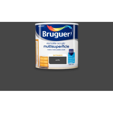 Bruguer Acrylic Multisuperficie Esmalte al agua Satinado Grafito 250 ml