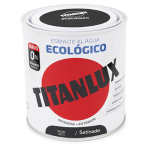 Titanlux Ecológico Esmalte al agua mulisuperficie Satinado Negro 250 ml