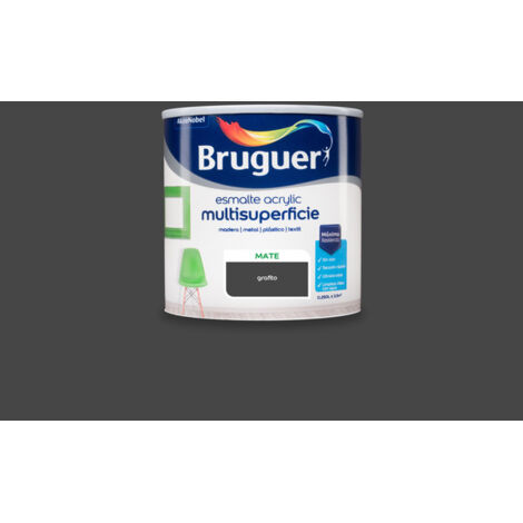 Bruguer Acrylic Multisuperficie Esmalte al agua Mate Grafito 250 ml