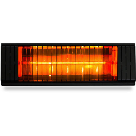 HJM Calefactor Eléctrico Halógeno de Exterior 2474, 12-14m2, Pared o Techo, Orientable, 2000W, Negro, (1/4)