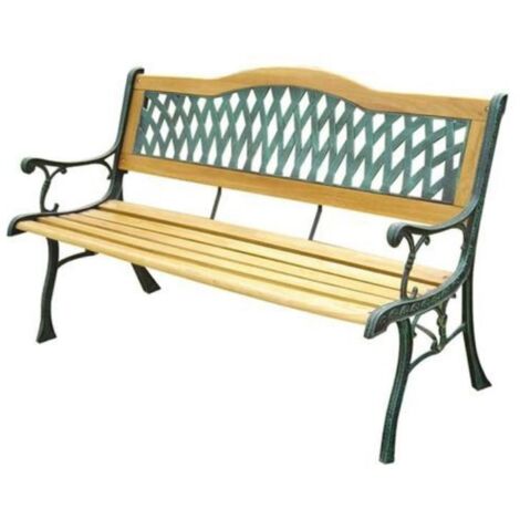 Banco Jard 124X53X77Cm 2 Plazas Natuur Acero Madera Mad Resp