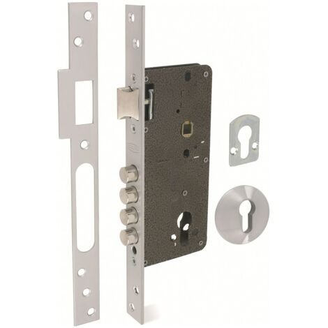 Cerradura de seguridad EZCURRA 700-B - Cromo mate/ A50 B77mm descentrado