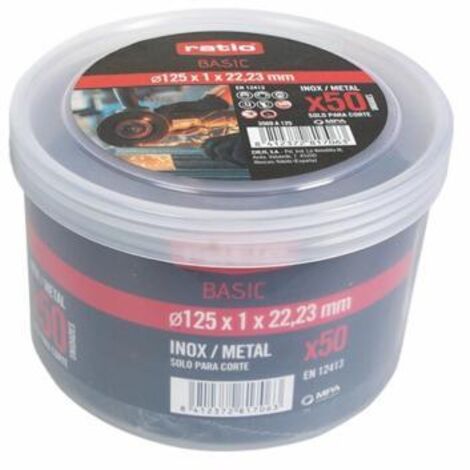 50 DISCOS CORTE INOX BASIC Ø 125MM.RATIO -