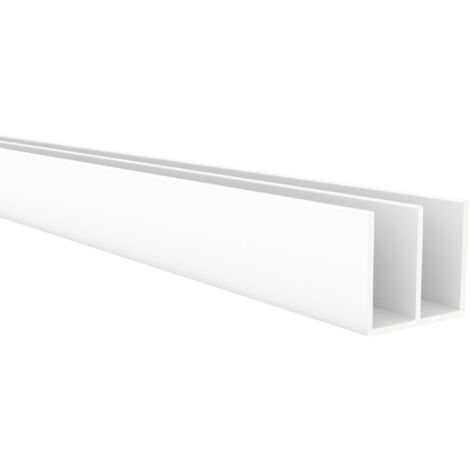 Perfil doble U  De aluminio  Acabado blanco   Dimensiones 20181000mm  Longitud del perfil 1 metro  Espesor 1 mm  1 unidad
